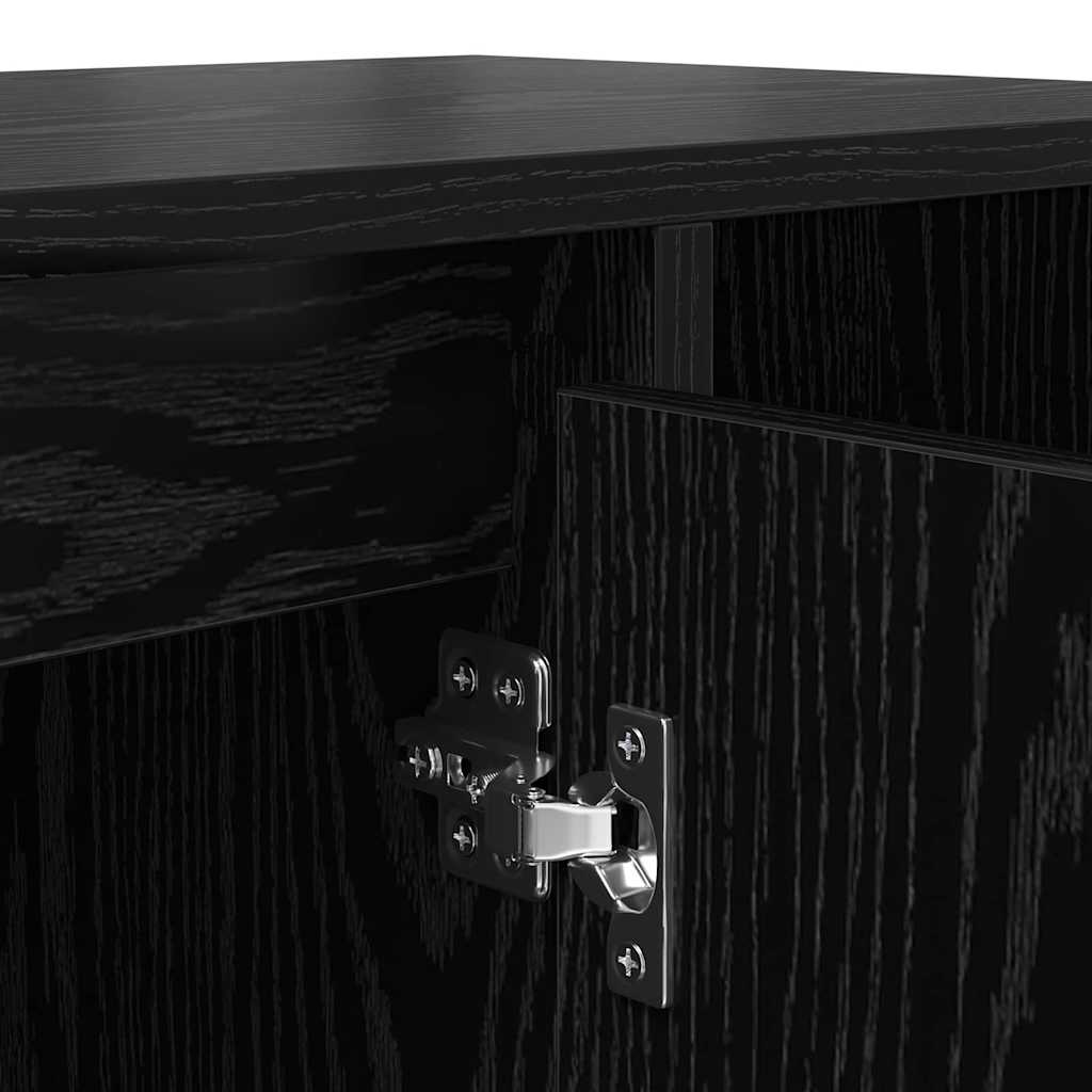 vidaXL TV Cabinet Black Oak 100 x 35 x 55 cm Engineered Wood
