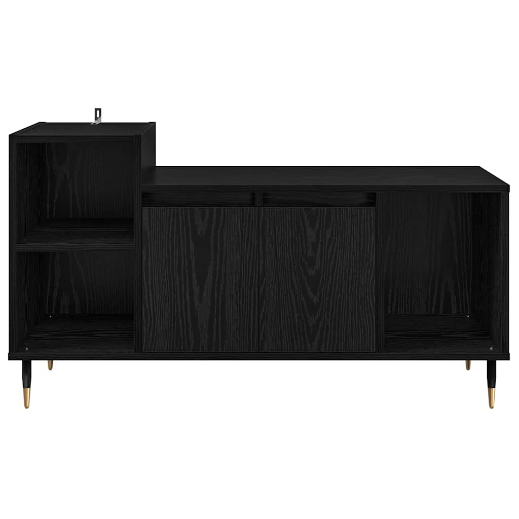 vidaXL TV Cabinet Black Oak 100 x 35 x 55 cm Engineered Wood