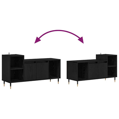 vidaXL TV Cabinet Black Oak 100 x 35 x 55 cm Engineered Wood