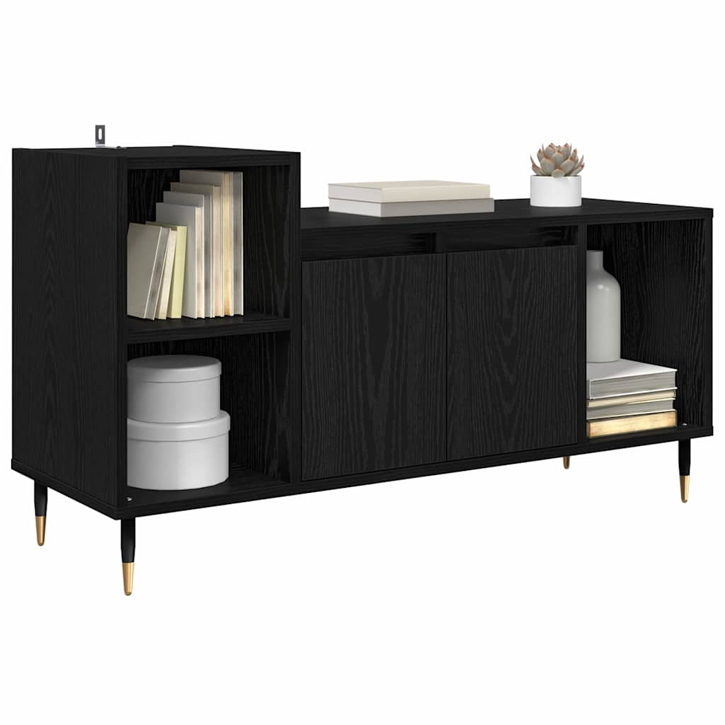 vidaXL TV Cabinet 100 x 35 x 55 cm Black Oak Engineered Wood