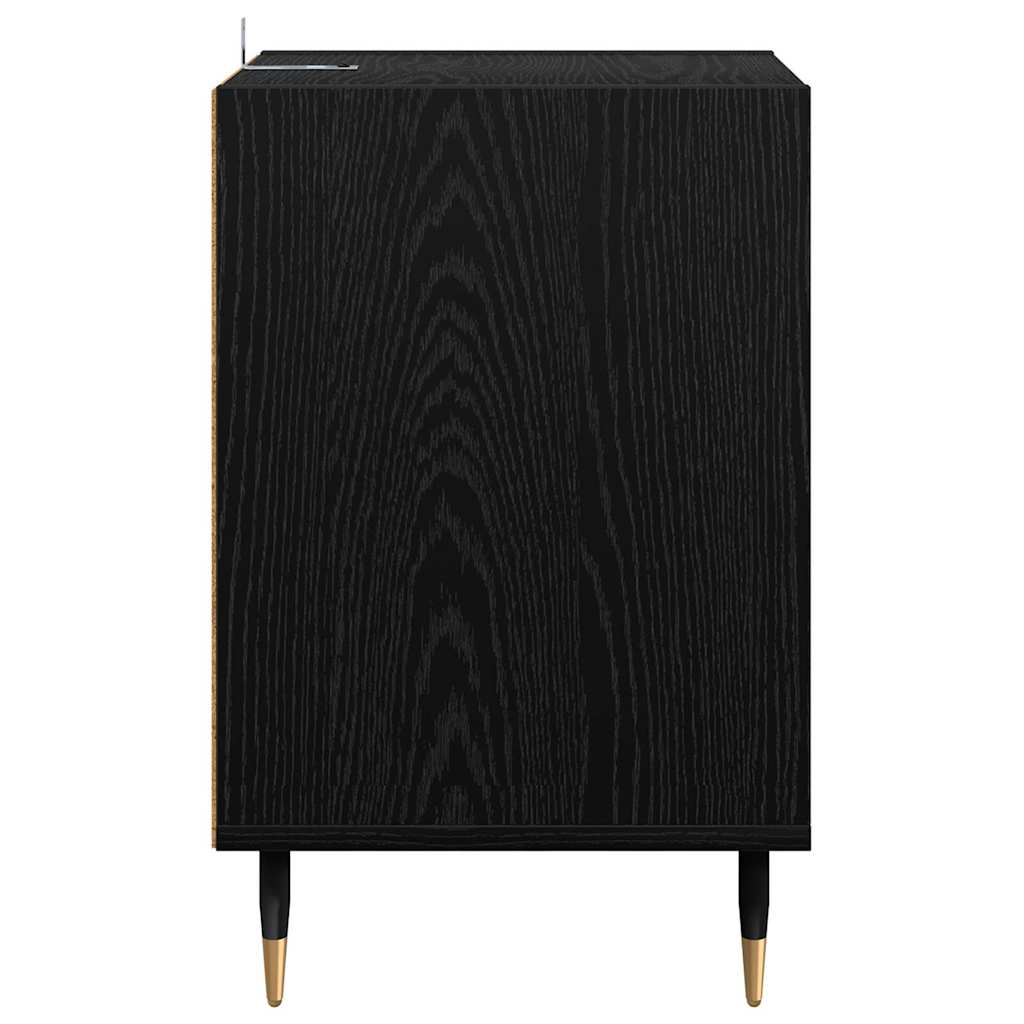 vidaXL TV Cabinet Black Oak 100 x 35 x 55 cm Engineered Wood