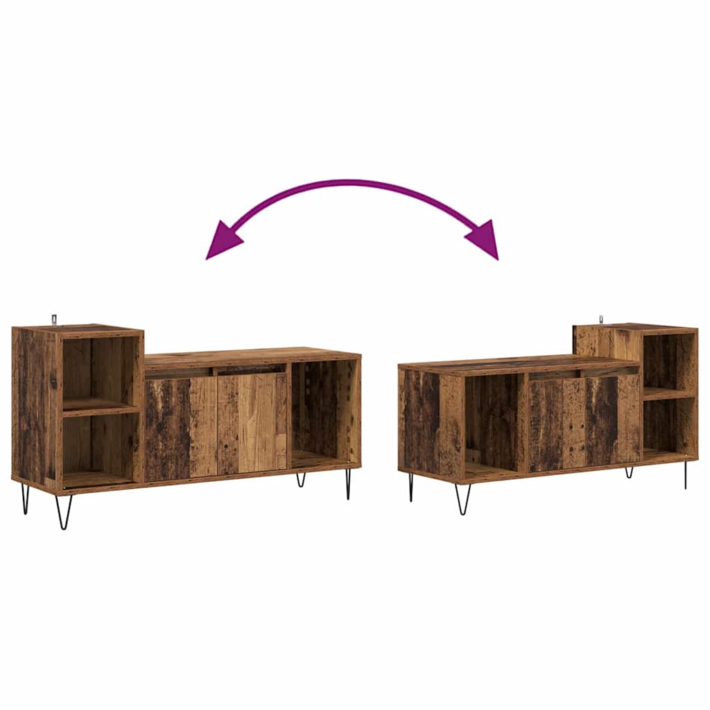 vidaXL TV Cabinet Old Wood 100 x 35 x 55 cm Engineered Wood