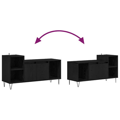 vidaXL TV Cabinet 100 x 35 x 55 cm Black Oak Engineered Wood