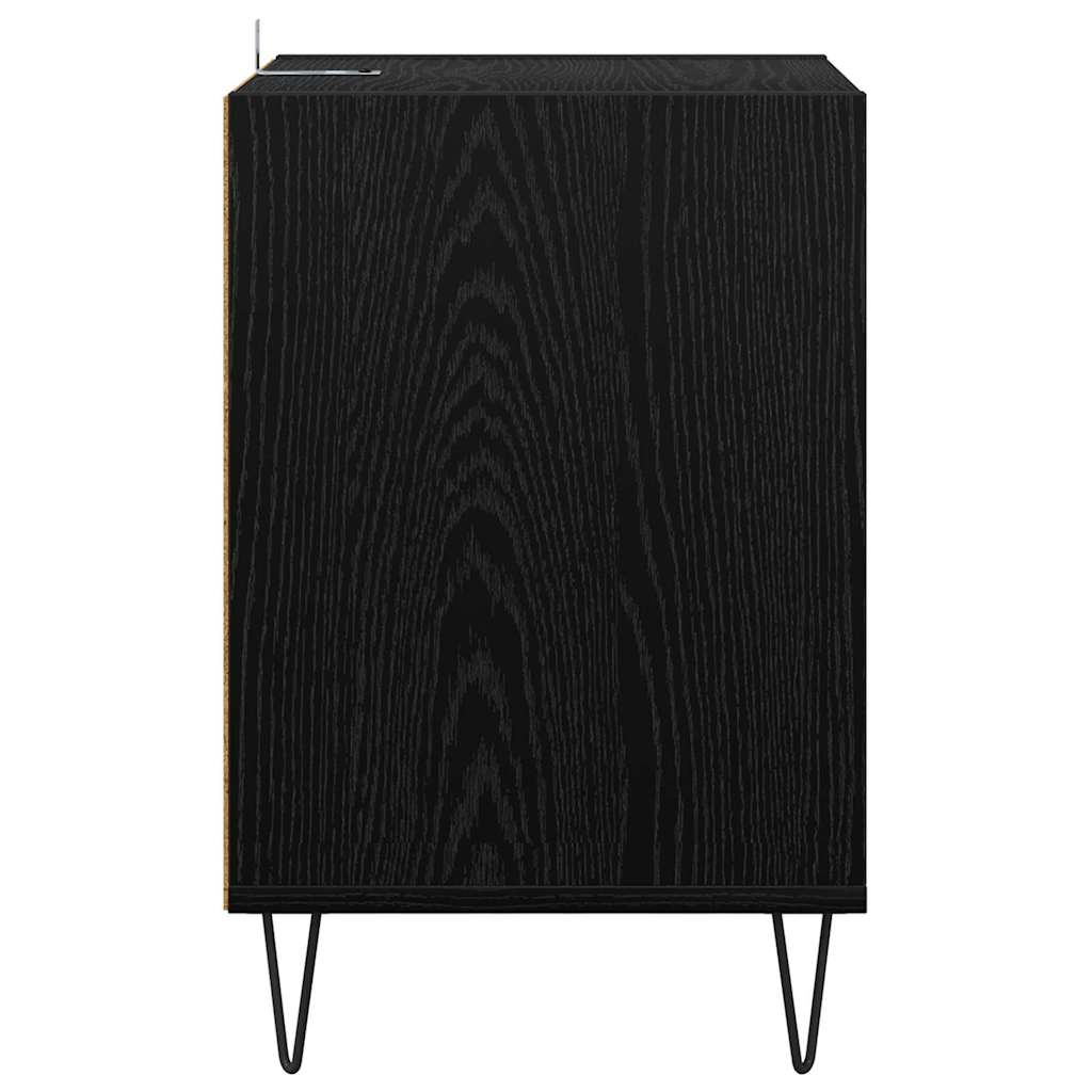 vidaXL TV Cabinet Black Oak 100 x 35 x 55 cm Engineered Wood