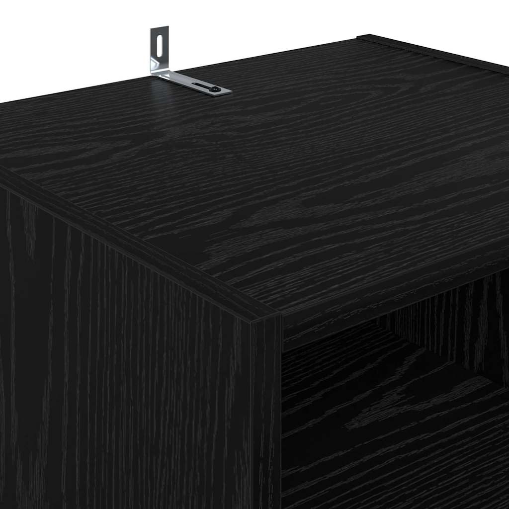 vidaXL TV Cabinet Black Oak 160 x 35 x 55 cm Engineered Wood