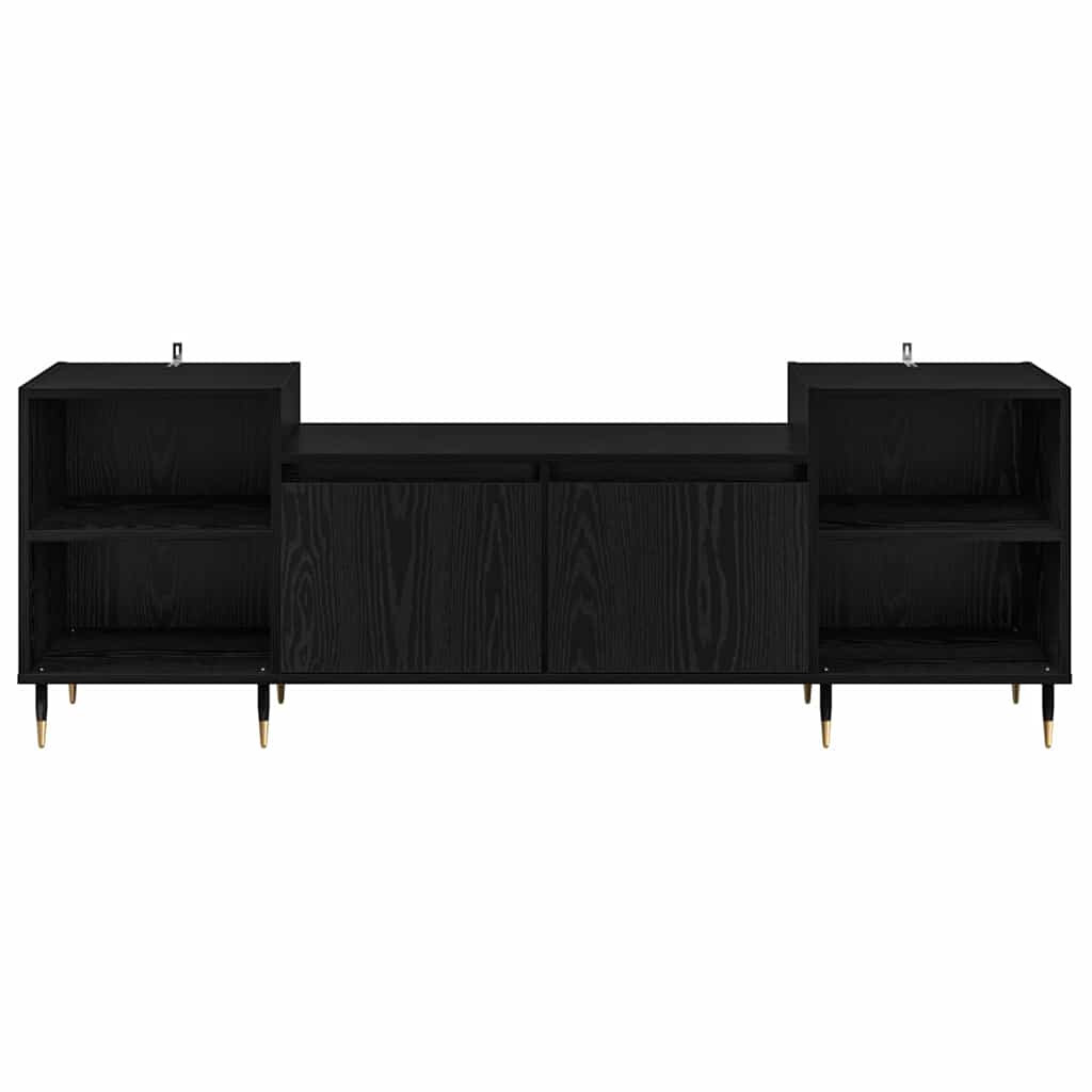 vidaXL TV Cabinet Black Oak 160 x 35 x 55 cm Engineered Wood