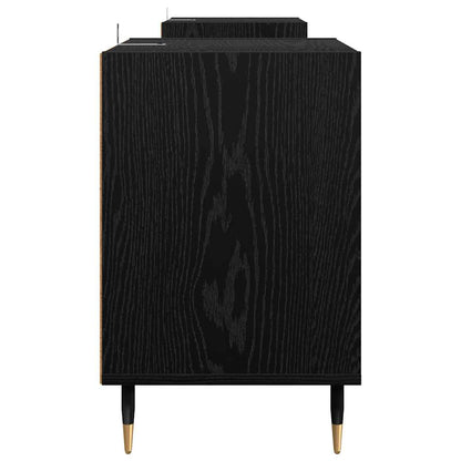 vidaXL TV Cabinet Black Oak 160 x 35 x 55 cm Engineered Wood