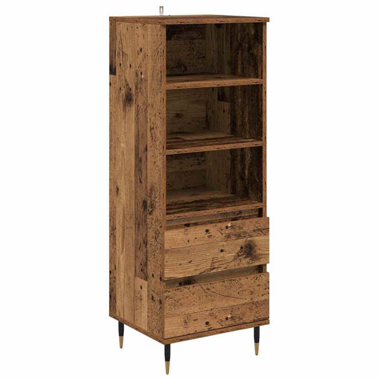 vidaXL Highboard with Drawer Old Wood 40 x 36 x 110 cm Engineered Wood