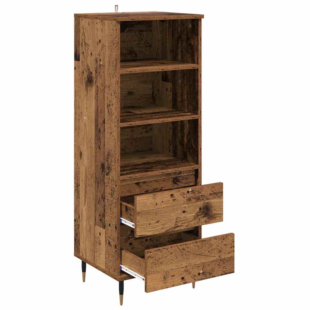 vidaXL Highboard with Drawer Old Wood 40 x 36 x 110 cm Engineered Wood