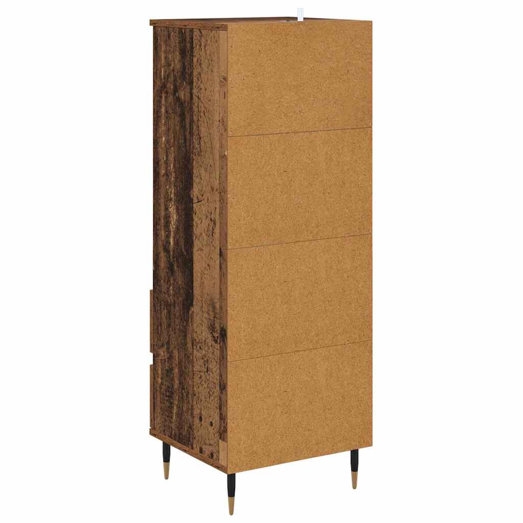vidaXL Highboard with Drawer Old Wood 40 x 36 x 110 cm Engineered Wood