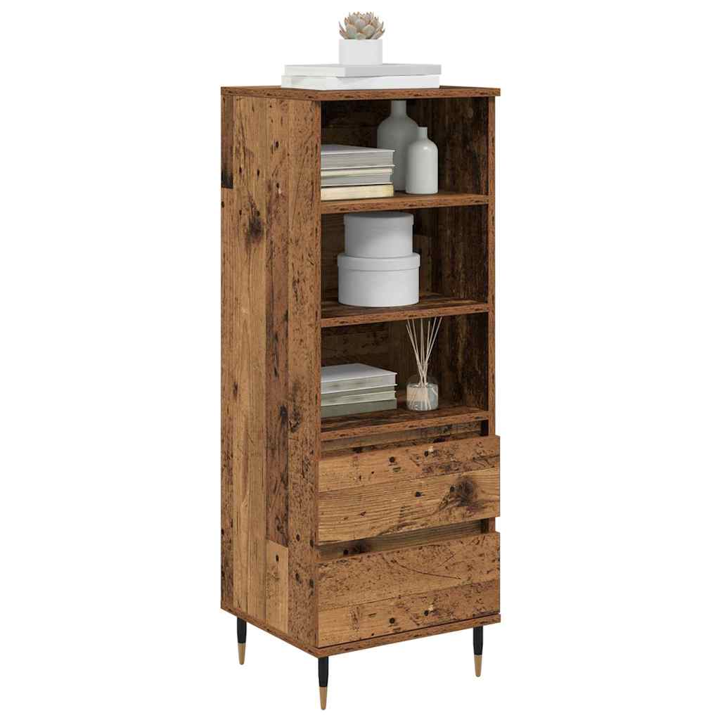 vidaXL Highboard with Drawer Old Wood 40 x 36 x 110 cm Engineered Wood