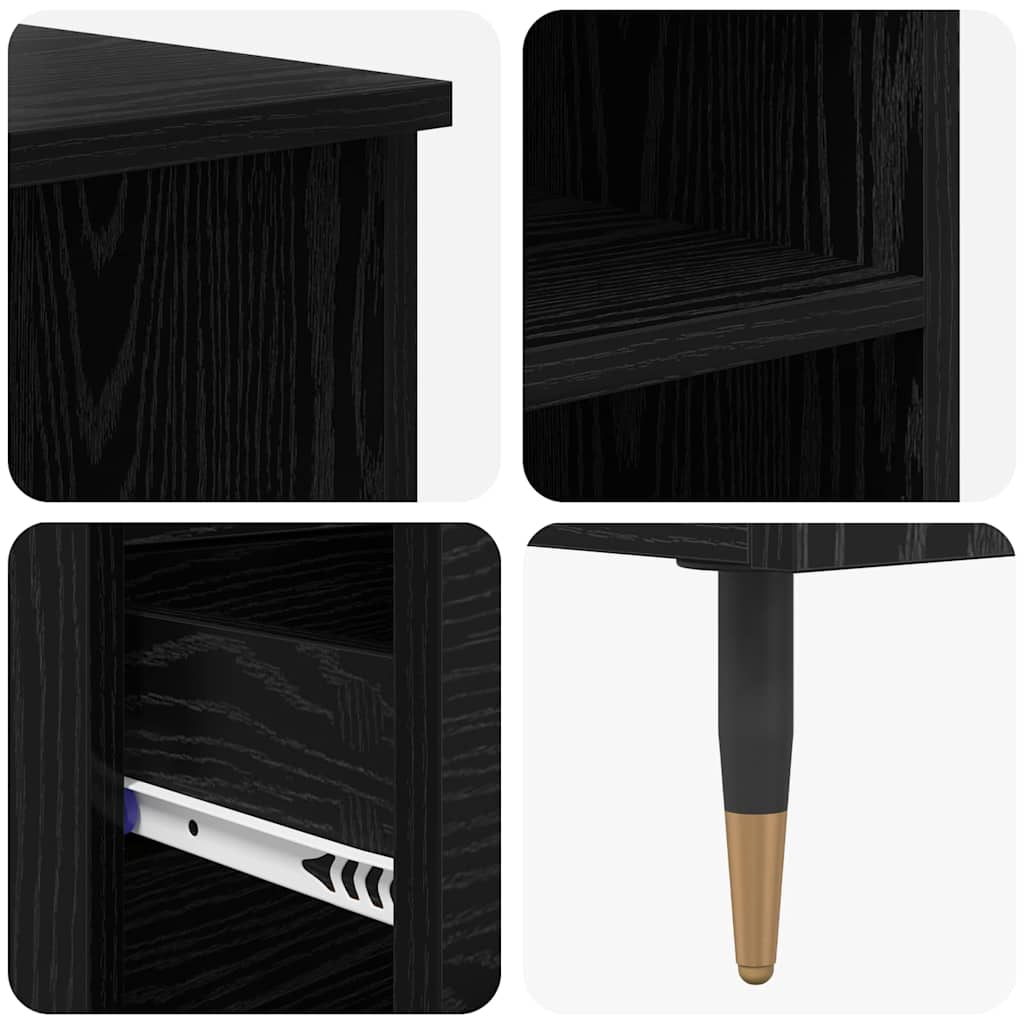 vidaXL Highboard Black Oak 40 x 36 x 110 cm Engineered Wood