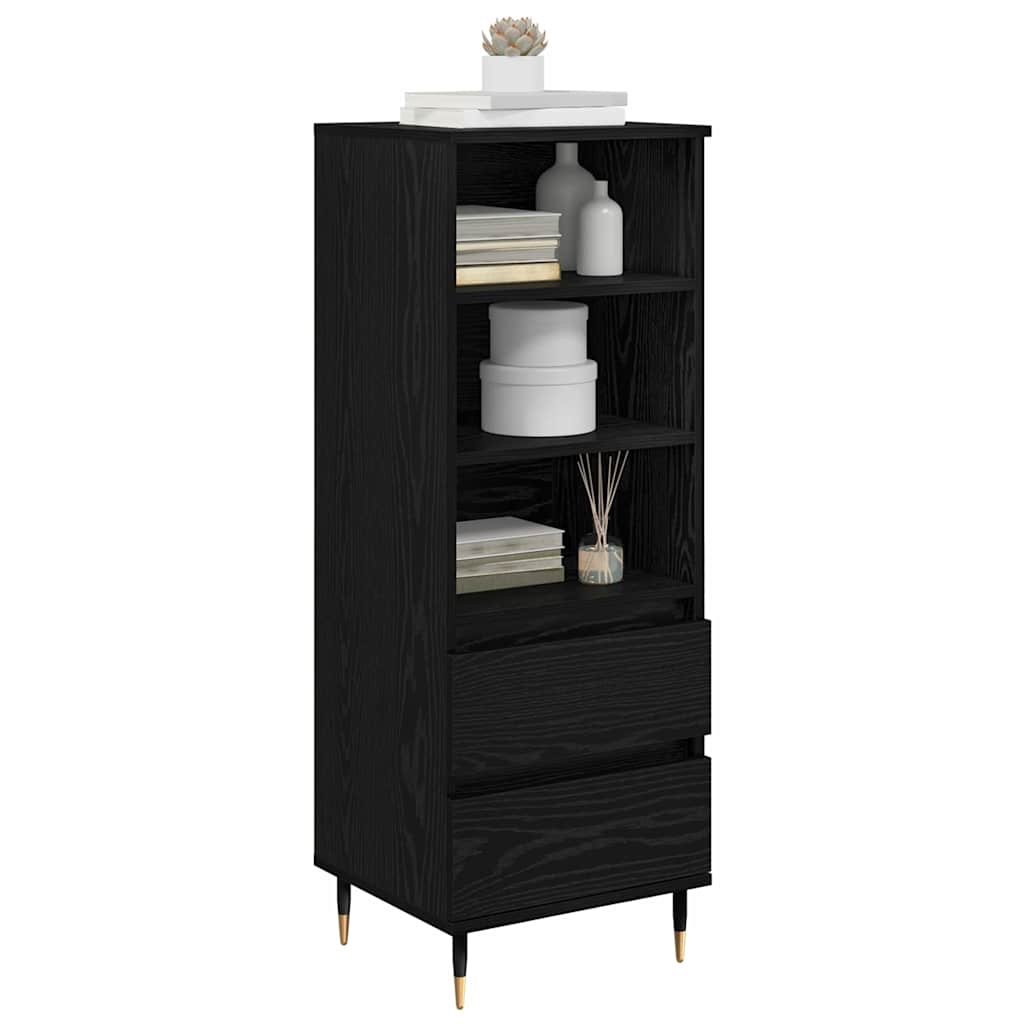 vidaXL Highboard Black Oak 40 x 36 x 110 cm Engineered Wood