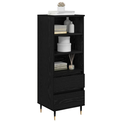 vidaXL Highboard Black Oak 40 x 36 x 110 cm Engineered Wood