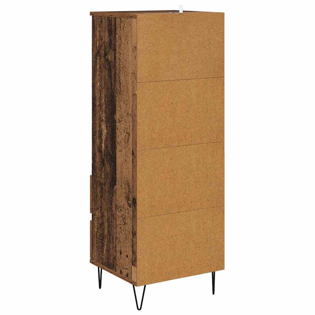 vidaXL Highboard with Drawer Old Wood 40 x 36 x 110 cm Engineered Wood