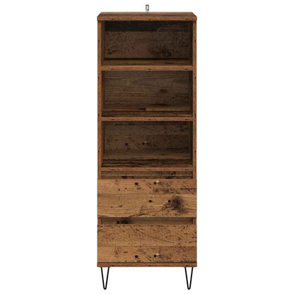 vidaXL Highboard with Drawer Old Wood 40 x 36 x 110 cm Engineered Wood