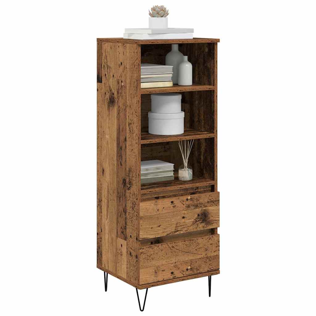 vidaXL Highboard with Drawer Old Wood 40 x 36 x 110 cm Engineered Wood