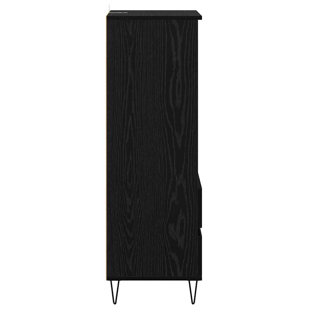 vidaXL Highboard Black Oak 40 x 36 x 110 cm Engineered Wood