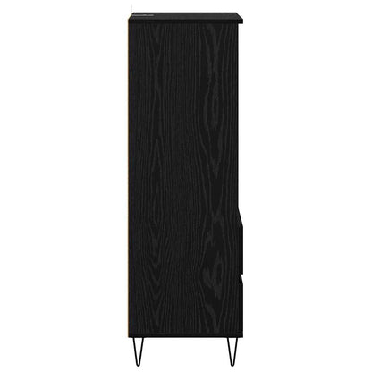 vidaXL Highboard Black Oak 40 x 36 x 110 cm Engineered Wood