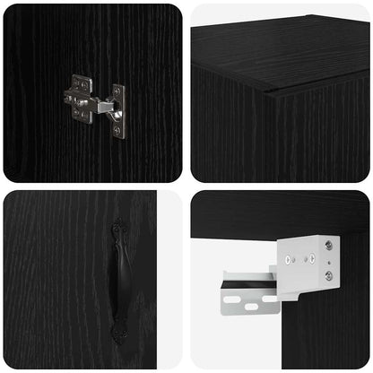 vidaXL Wall Mounted Cabinet Black Oak 69.5 x 34 x 90 cm