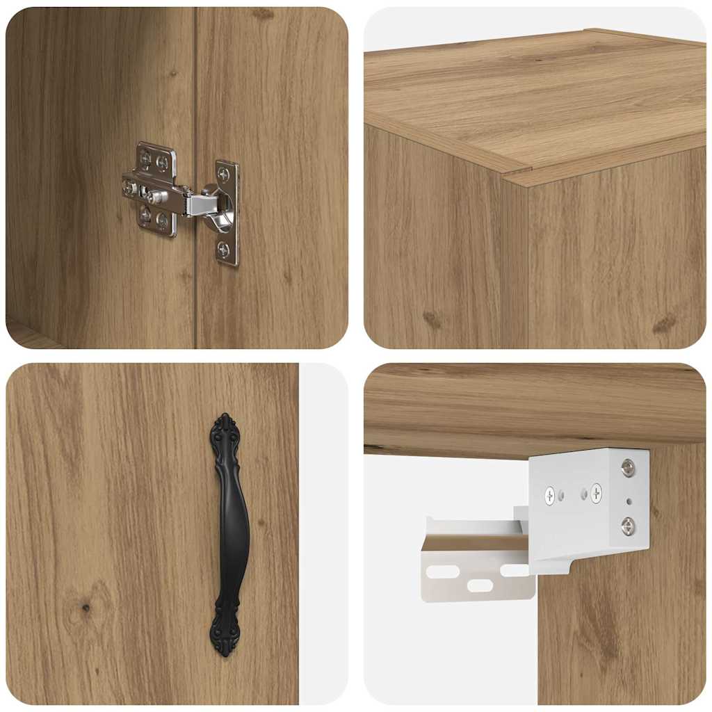 vidaXL Wall Mounted Cabinet Artisan Oak 34.5 x 34 x 90 cm