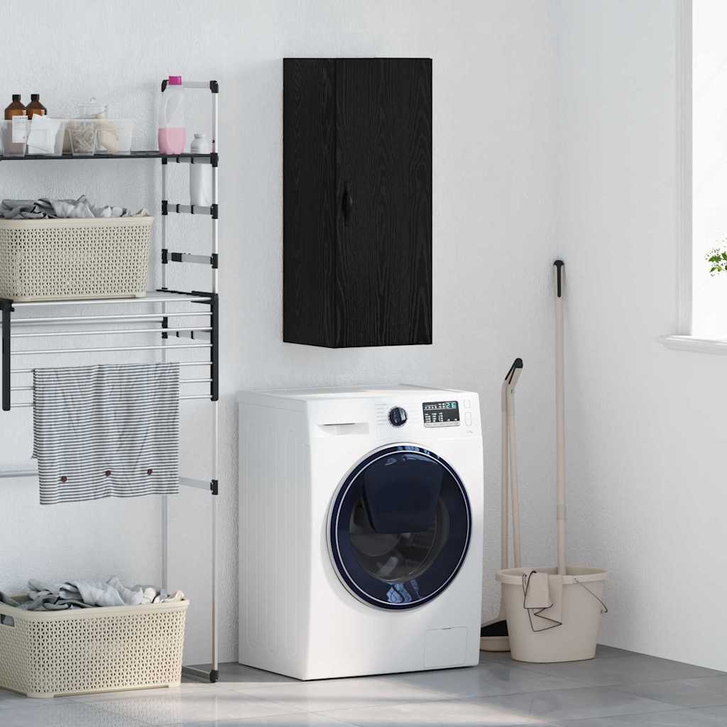 vidaXL Wall Mounted Cabinet Black Oak 34.5 x 34 x 90 cm