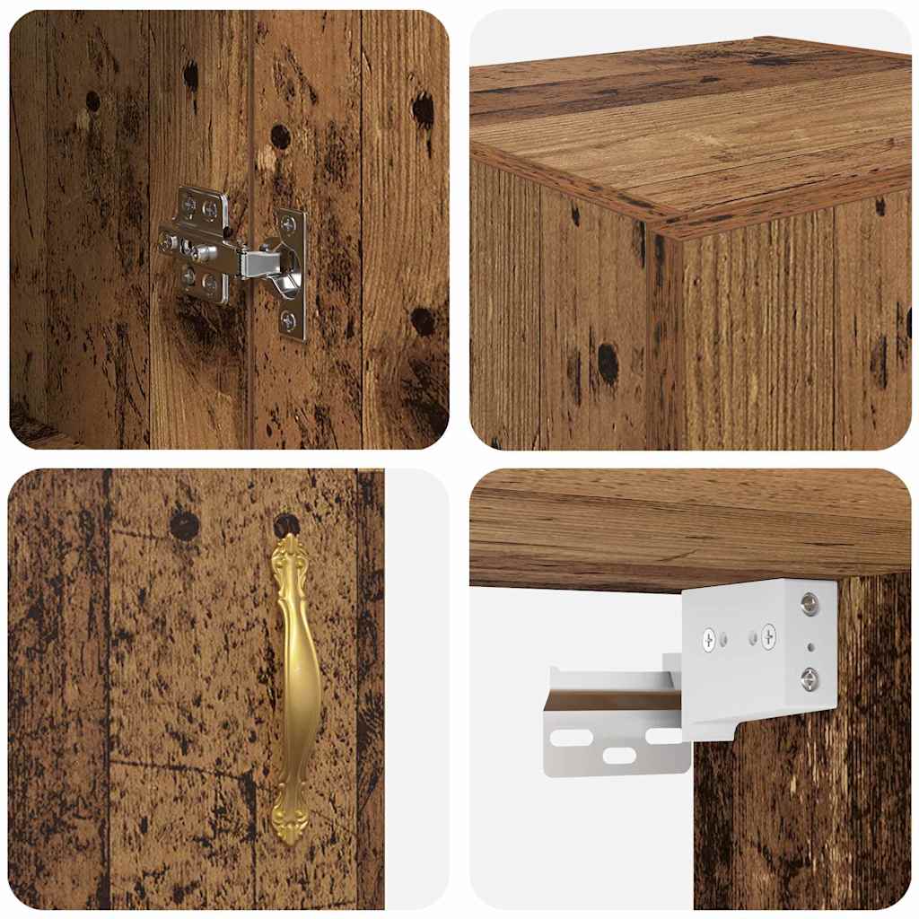 vidaXL Wall Mounted Cabinet Old Wood 69.5 x 34 x 90 cm Engineered Wood