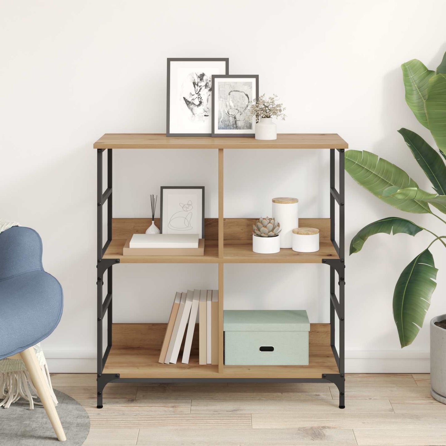 vidaXL Bookshelf 4-Tier Engineered Wood Artisan oak