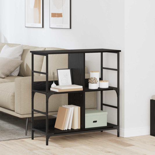 vidaXL Bookshelf 4-Tier Engineered Wood Black oak
