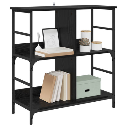 vidaXL Bookshelf 4-Tier Engineered Wood Black oak