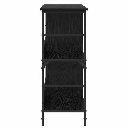 vidaXL Bookshelf 4-Tier Engineered Wood Black oak