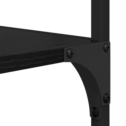 vidaXL Bookshelf 4-Tier 50x33x153cm Engineered Wood Black Oak