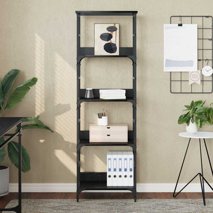 vidaXL Bookshelf 4-Tier 50x33x153cm Engineered Wood Black Oak