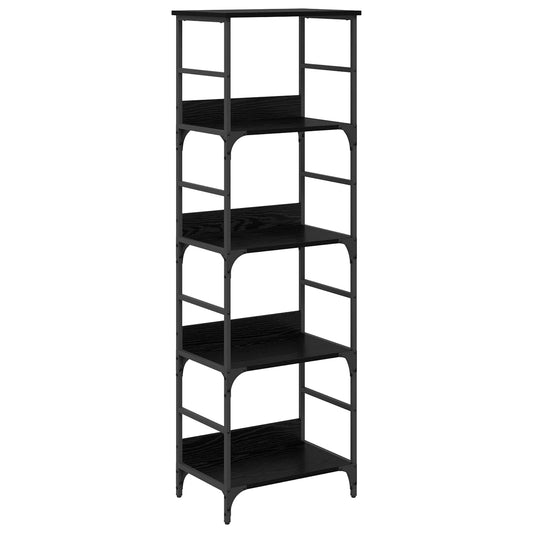 vidaXL Bookshelf 4-Tier 50x33x153cm Engineered Wood Black Oak