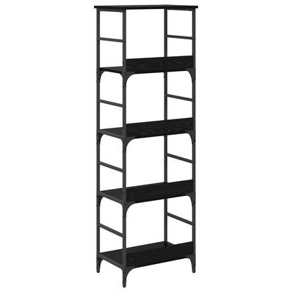 vidaXL Bookshelf 4-Tier 50x33x153cm Engineered Wood Black Oak