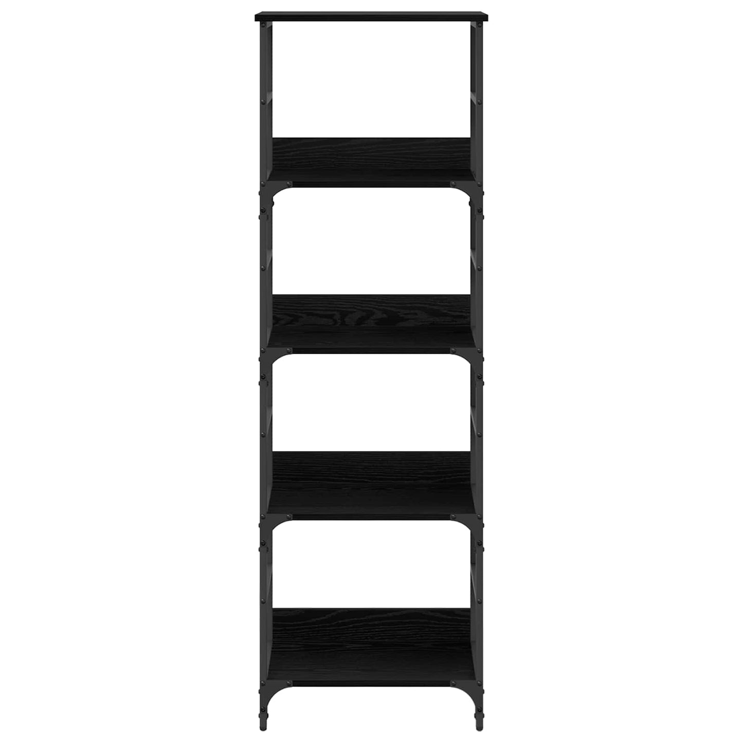 vidaXL Bookshelf 4-Tier 50x33x153cm Engineered Wood Black Oak