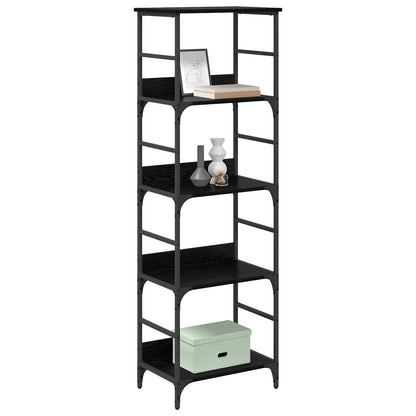 vidaXL Bookshelf 4-Tier 50x33x153cm Engineered Wood Black Oak