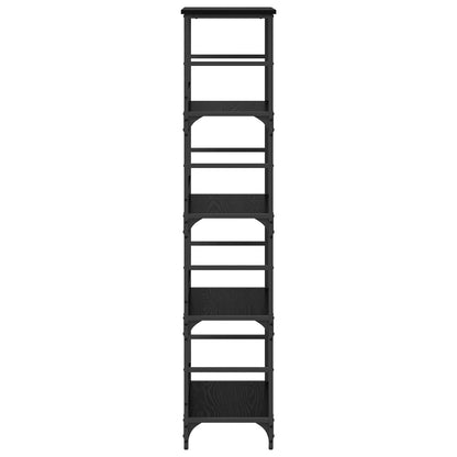 vidaXL Bookshelf 4-Tier 50x33x153cm Engineered Wood Black Oak