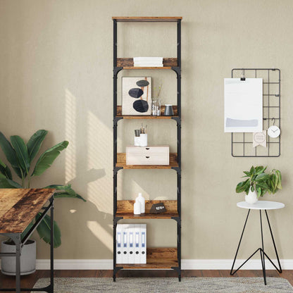 vidaXL Bookshelf 5-Tier 50x33x188.5cm Engineered Wood Old Wood