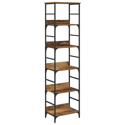 vidaXL Bookshelf 5-Tier 50x33x188.5cm Engineered Wood Old Wood