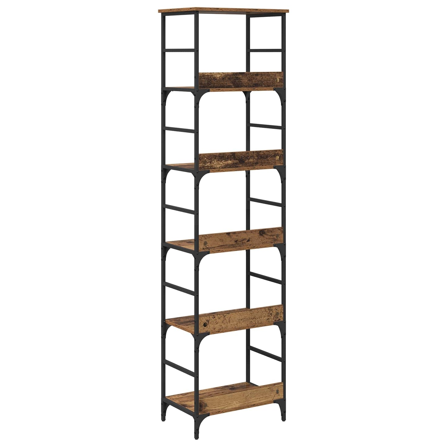 vidaXL Bookshelf 5-Tier 50x33x188.5cm Engineered Wood Old Wood