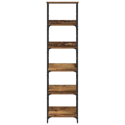 vidaXL Bookshelf 5-Tier 50x33x188.5cm Engineered Wood Old Wood