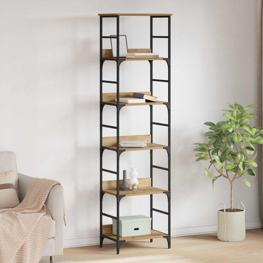 vidaXL Bookshelf 5-Tier 50x33x188.5cm Engineered Wood Artisan Oak
