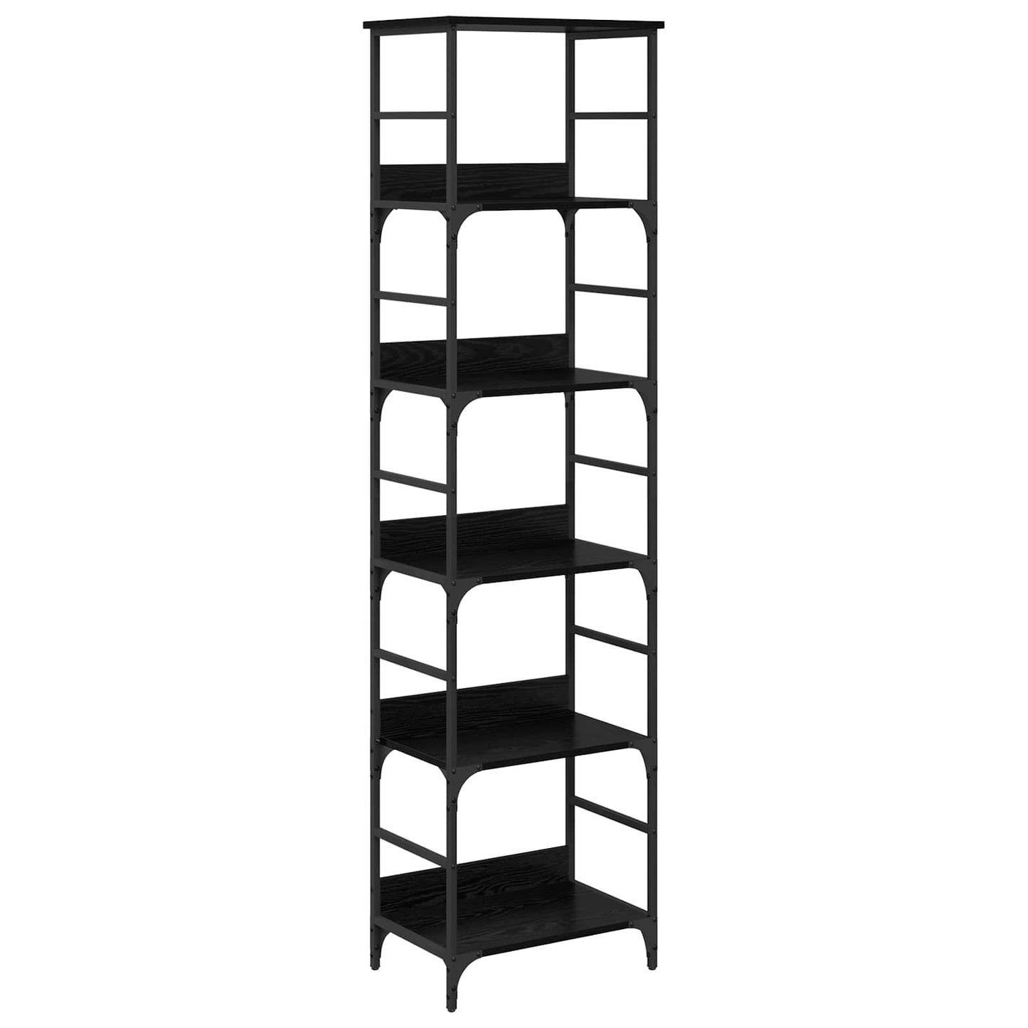 vidaXL Bookshelf 5-Tier 50x33x188.5cm Engineered Wood Black Oak