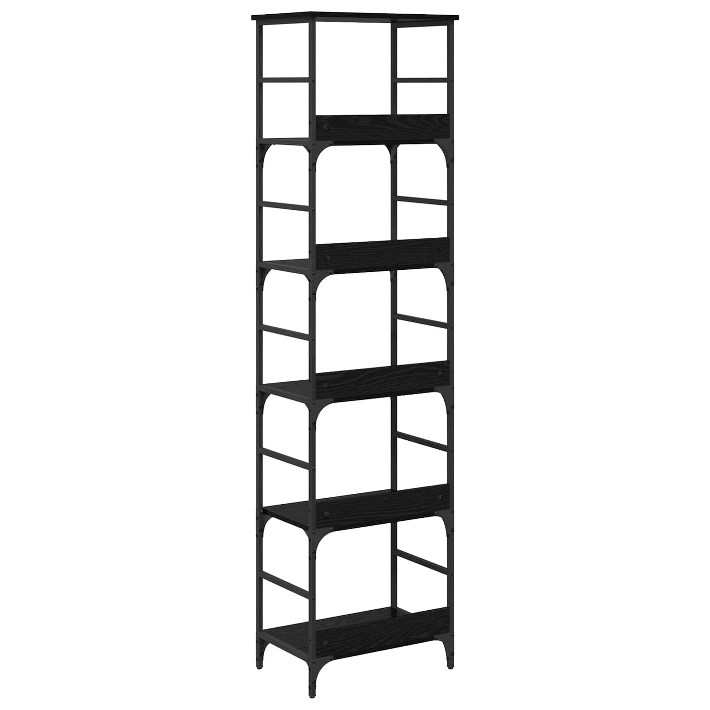 vidaXL Bookshelf 5-Tier 50x33x188.5cm Engineered Wood Black Oak