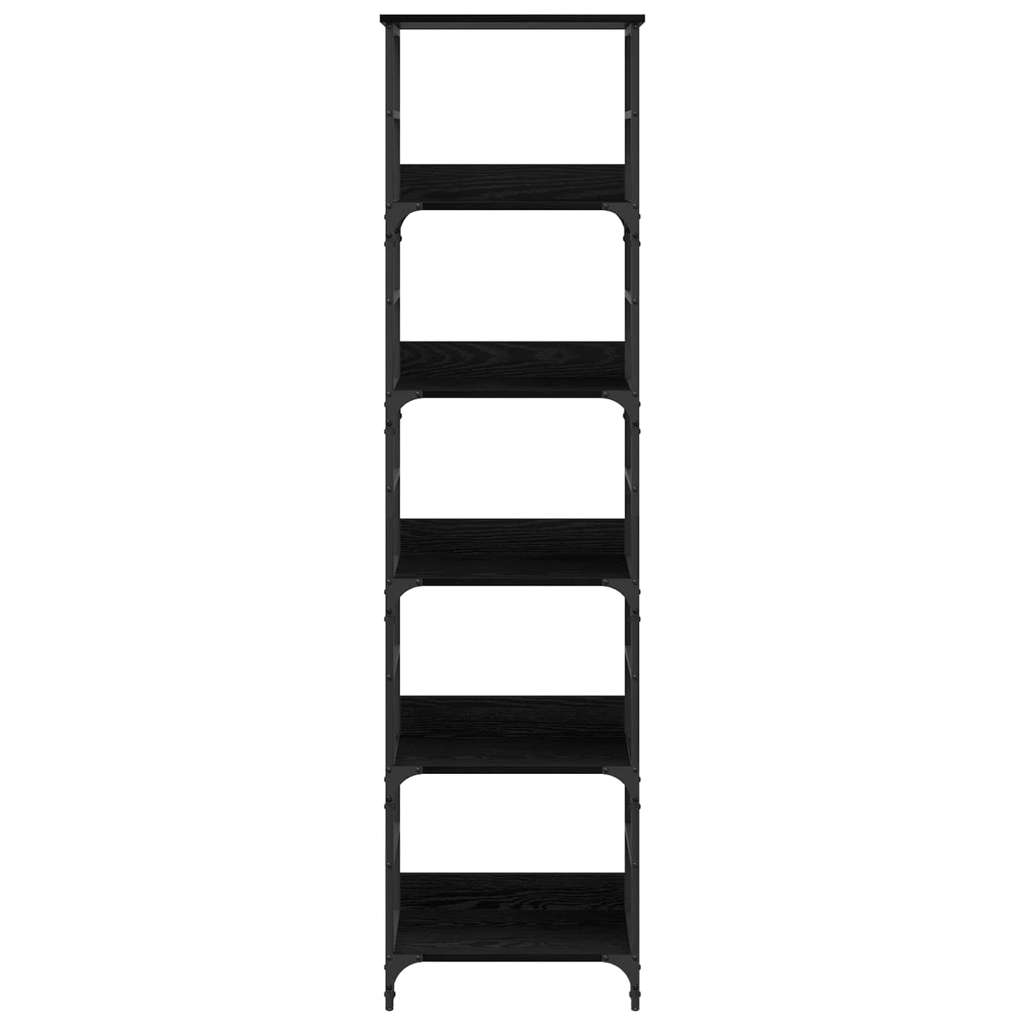 vidaXL Bookshelf 5-Tier 50x33x188.5cm Engineered Wood Black Oak