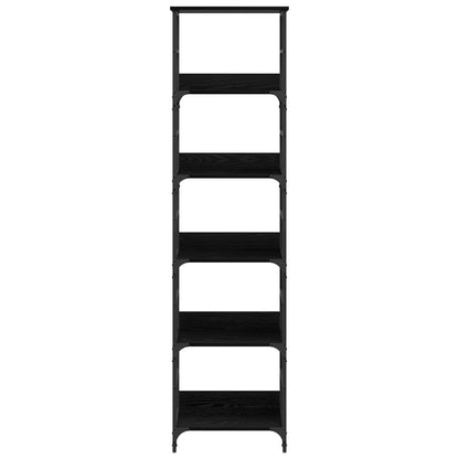 vidaXL Bookshelf 5-Tier 50x33x188.5cm Engineered Wood Black Oak