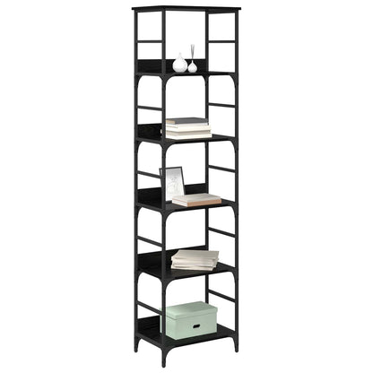 vidaXL Bookshelf 5-Tier 50x33x188.5cm Engineered Wood Black Oak
