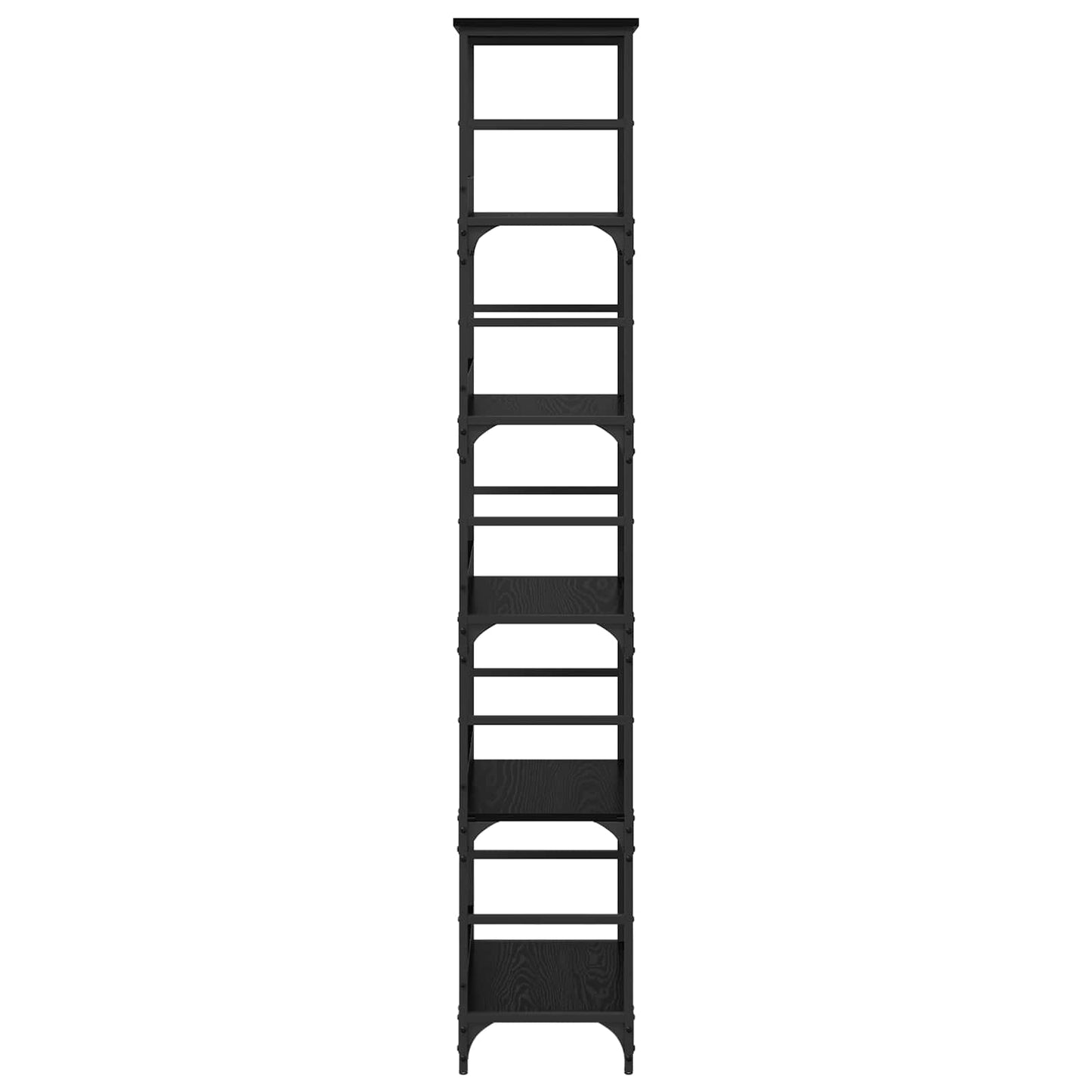 vidaXL Bookshelf 5-Tier 50x33x188.5cm Engineered Wood Black Oak