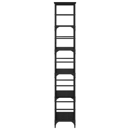 vidaXL Bookshelf 5-Tier 50x33x188.5cm Engineered Wood Black Oak